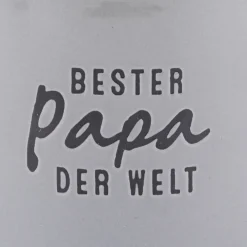 Tasse Vintage aus Keramik in Emaille-Optik Bester Papa der Welt blaugrau schwarz 400ml von Grafik Werkstatt