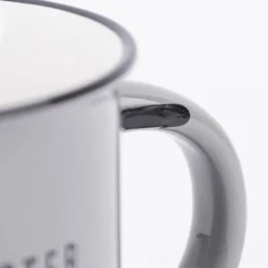 Tasse Vintage aus Keramik in Emaille-Optik Bester Papa der Welt blaugrau schwarz 400ml von Grafik Werkstatt