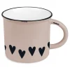 Tasse Vintage Herzen beige 400ml von Grafik Werkstatt