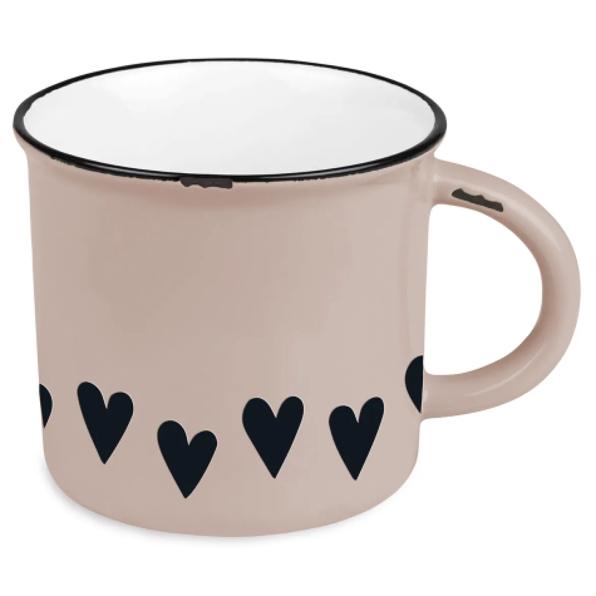 Tasse Vintage Herzen beige 400ml von Grafik Werkstatt