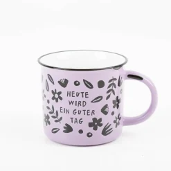 Tasse Vintage Heute wird ein guter Tag Keramik im Emaille-Look 400ml von Grafik Werkstatt