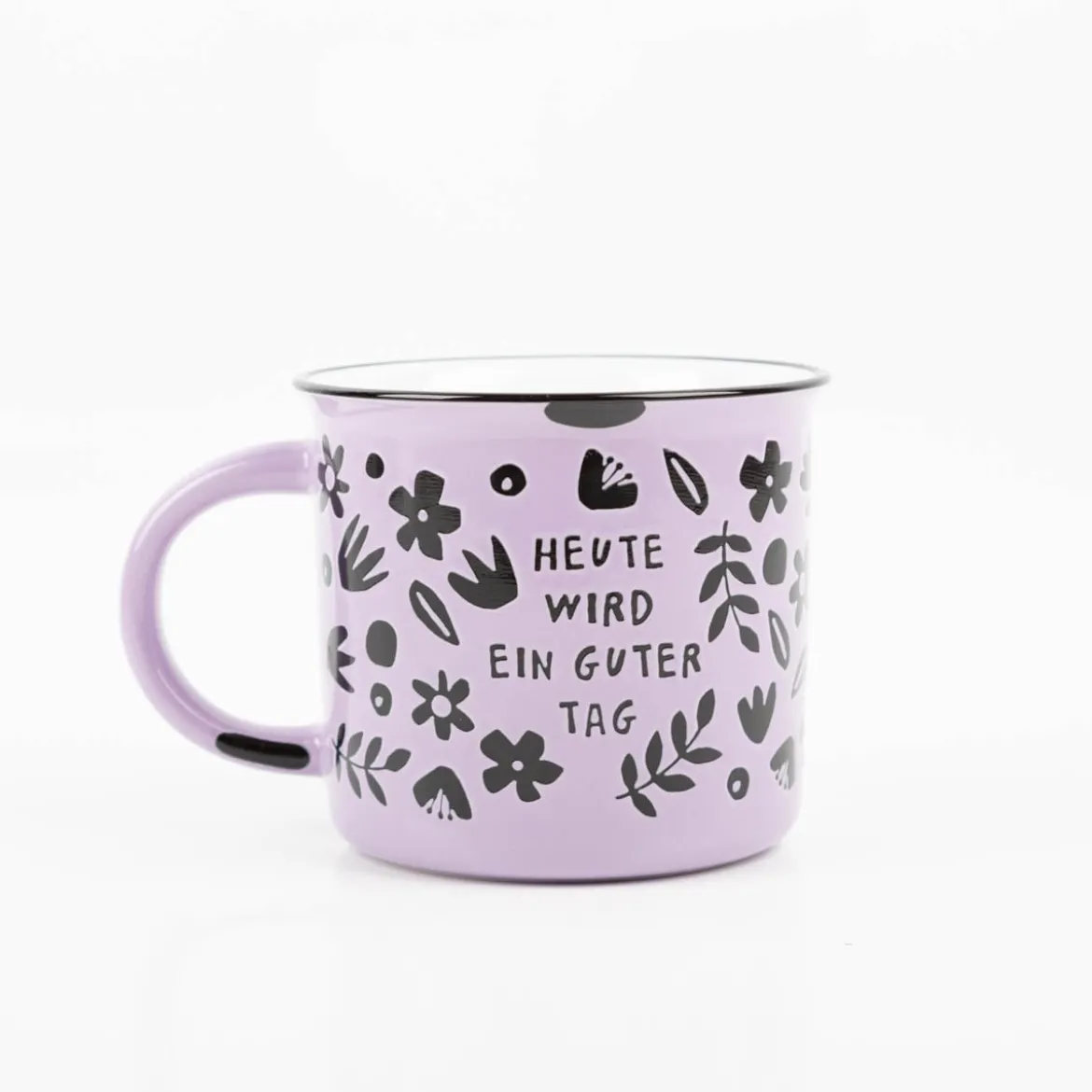 Tasse Vintage Heute wird ein guter Tag Keramik im Emaille-Look 400ml von Grafik Werkstatt