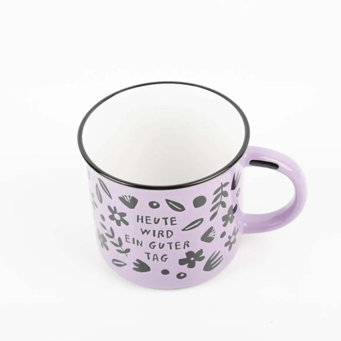 Tasse Vintage Heute wird ein guter Tag Keramik im Emaille-Look 400ml von Grafik Werkstatt