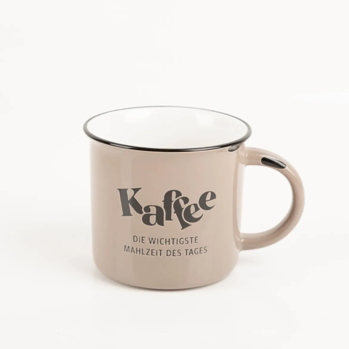 Tasse Vintage Kaffee Mahlzeit Keramik im Emaille-Look 400ml von Grafik Werkstatt