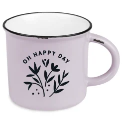 Tasse Vintage OH HAPPY DAY lila 400ml von Grafik Werkstatt