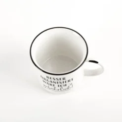 Tasse Vintage "Besser organisiert..." Keramik im Emaille-Look 400ml von Grafik Werkstatt