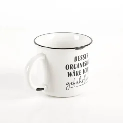Tasse Vintage "Besser organisiert..." Keramik im Emaille-Look 400ml von Grafik Werkstatt