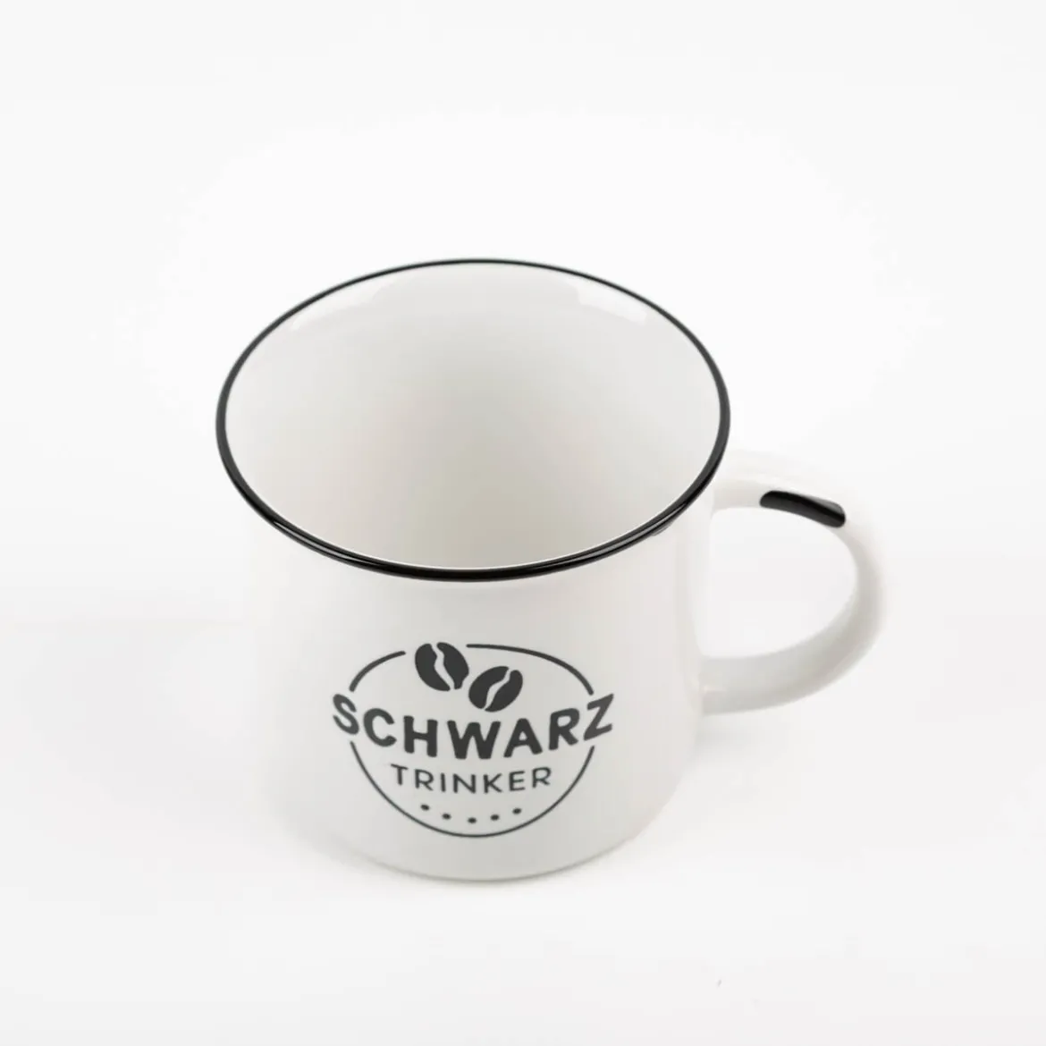 Tasse Vintage Schwarztrinker Keramik im Emaille-Look 400ml von Grafik Werkstatt