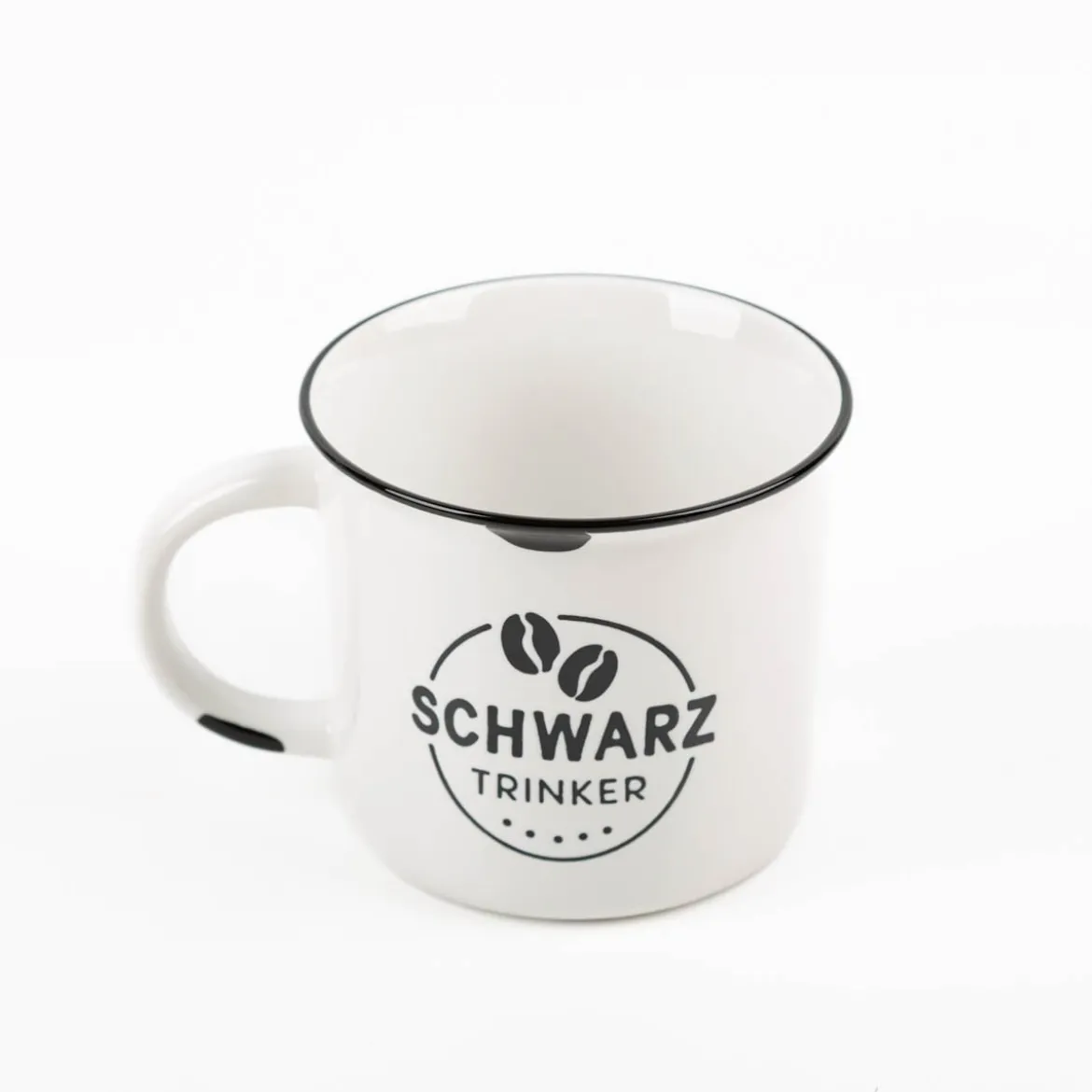 Tasse Vintage Schwarztrinker Keramik im Emaille-Look 400ml von Grafik Werkstatt