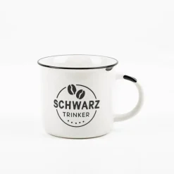 Tasse Vintage Schwarztrinker Keramik im Emaille-Look 400ml von Grafik Werkstatt