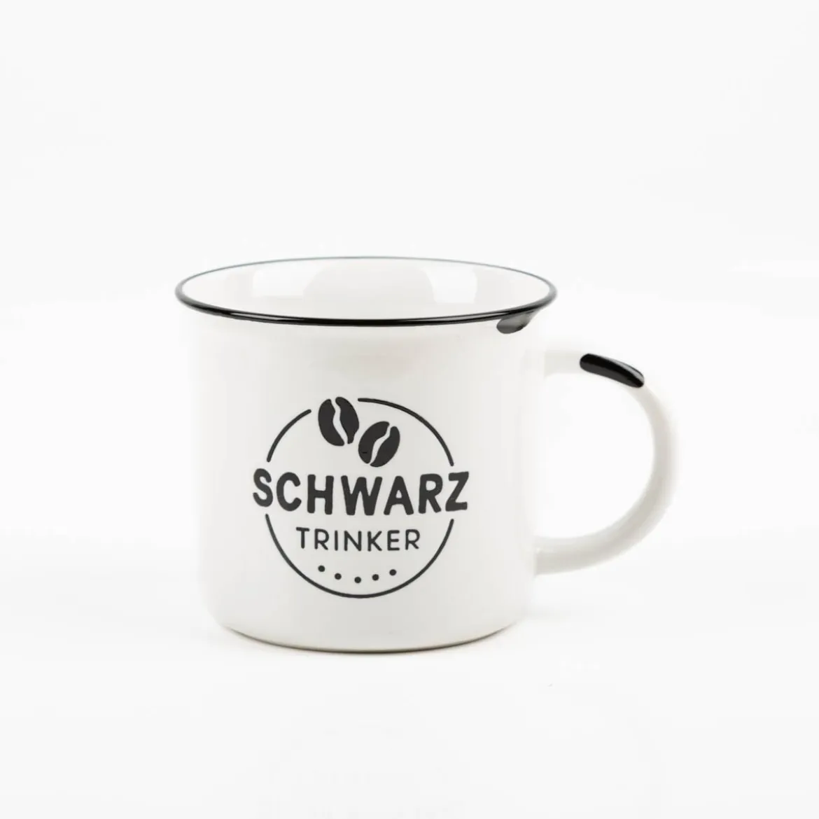 Tasse Vintage Schwarztrinker Keramik im Emaille-Look 400ml von Grafik Werkstatt