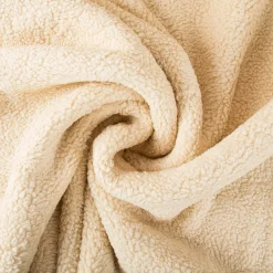Teddy Fleece Baumwoll Krimmer Plüschstoff einfarbig beige 1,6m Breite