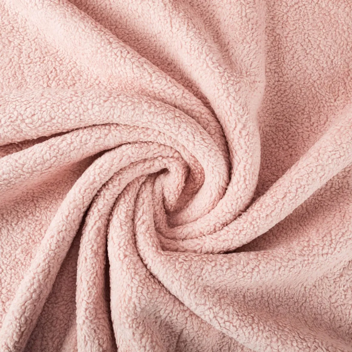 Teddy Fleece Baumwoll Krimmer Plüschstoff einfarbig hell rosa 1,6m Breite