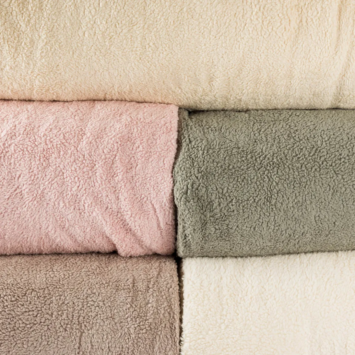 Teddy Fleece Baumwoll Krimmer Plüschstoff einfarbig hell rosa 1,6m Breite