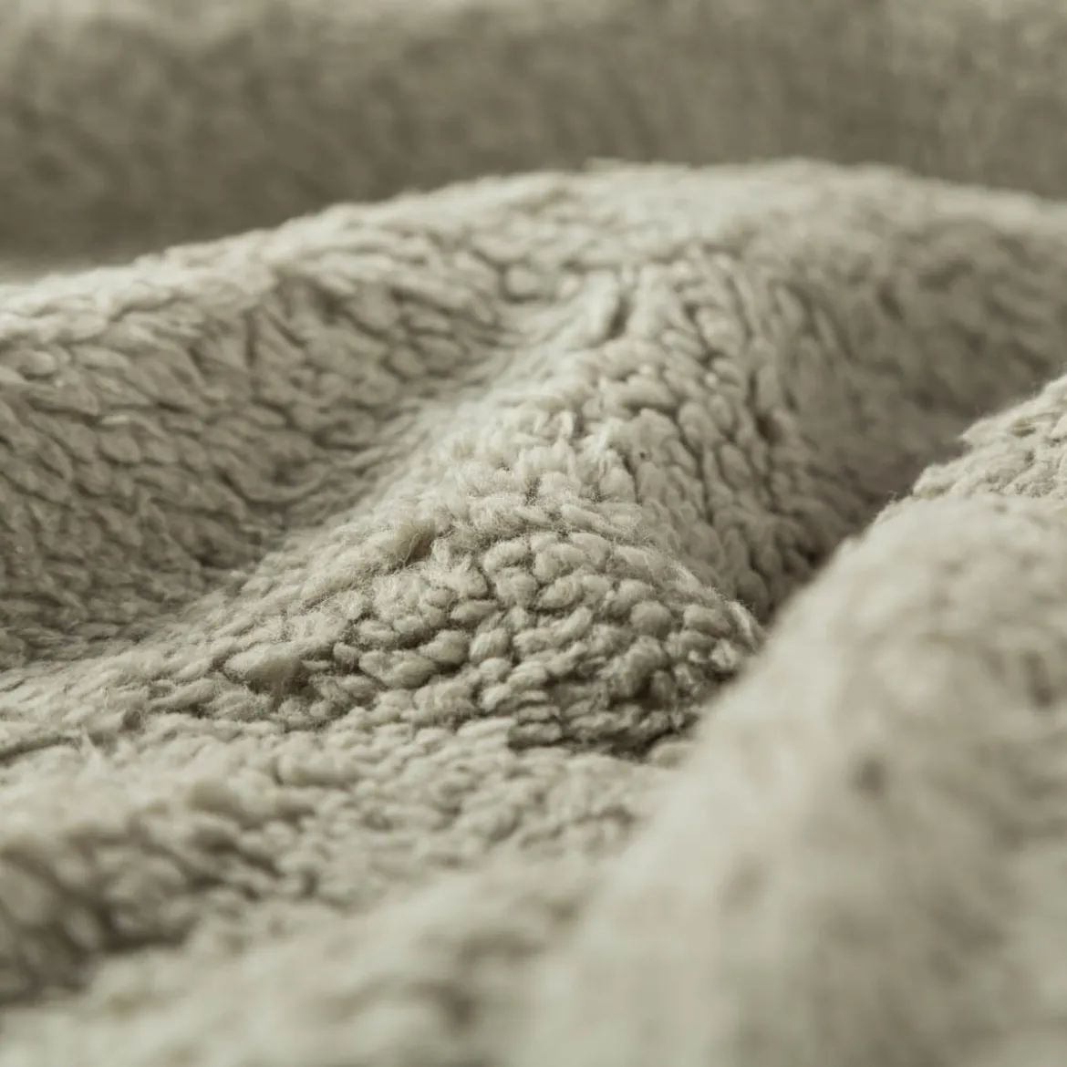 Teddy Fleece Baumwoll Krimmer Plüschstoff einfarbig alt grün 1,6m Breite
