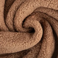 Teddy Fleece Baumwoll Krimmer Plüschstoff einfarbig braun 1,6m Breite