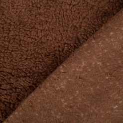 Teddy Fleece Baumwoll Krimmer Plüschstoff einfarbig braun 1,6m Breite