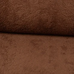 Teddy Fleece Baumwoll Krimmer Plüschstoff einfarbig braun 1,6m Breite