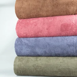 Teddy Fleece Baumwoll Krimmer Plüschstoff einfarbig braun 1,6m Breite