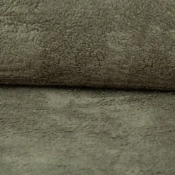 Teddy Fleece Baumwoll Krimmer Plüschstoff einfarbig dunkelgrün 1,6m Breite