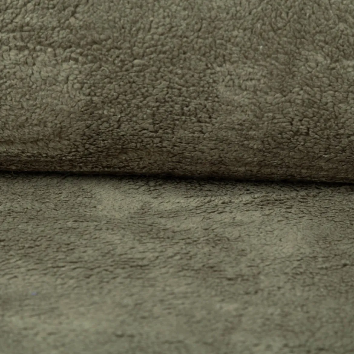 Teddy Fleece Baumwoll Krimmer Plüschstoff einfarbig dunkelgrün 1,6m Breite
