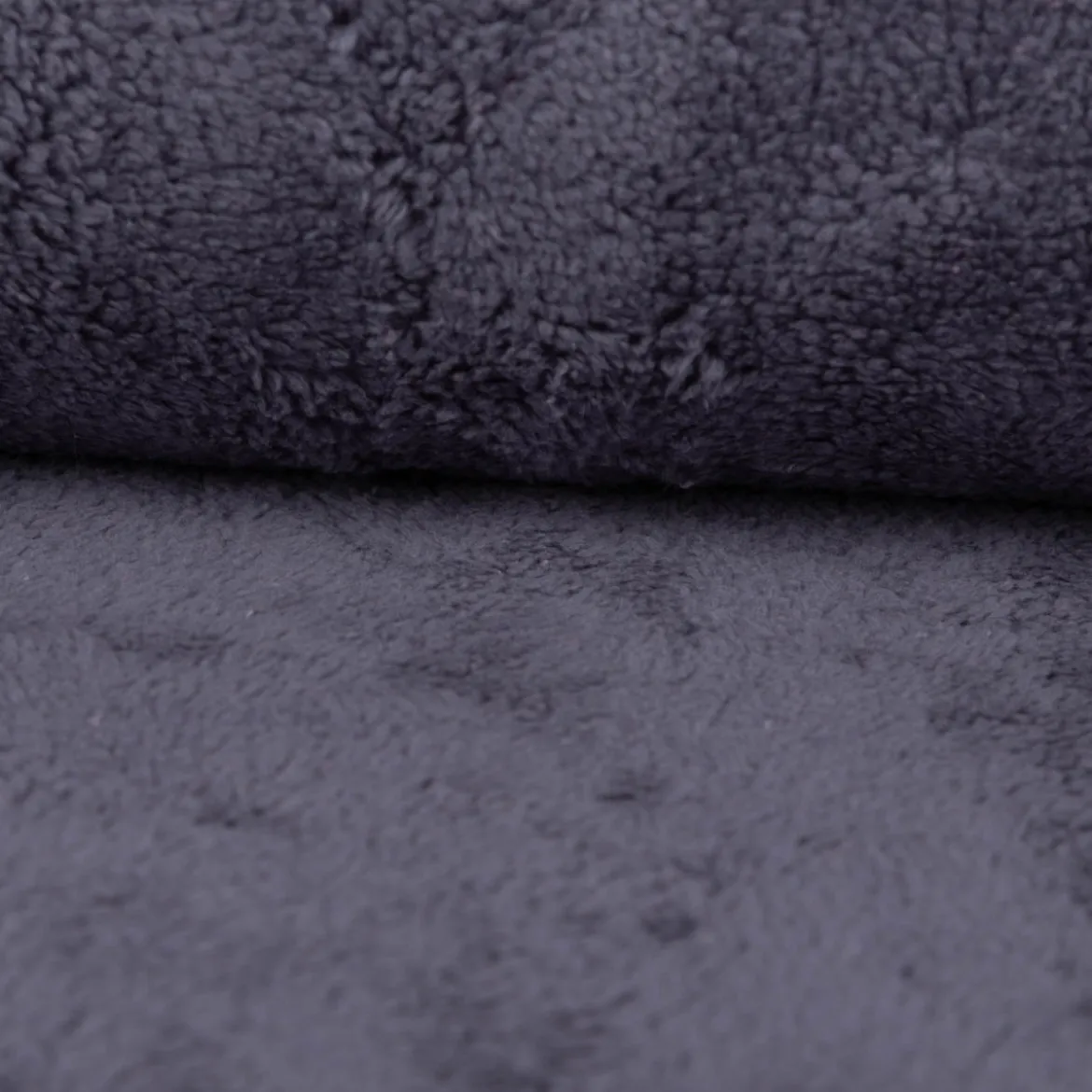 Teddy Fleece Baumwoll Krimmer Plüschstoff einfarbig jeansblau 1,6m Breite