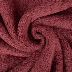 Teddy Fleece Baumwoll Krimmer Plüschstoff einfarbig blush-rot 1,6m Breite