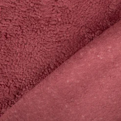 Teddy Fleece Baumwoll Krimmer Plüschstoff einfarbig blush-rot 1,6m Breite