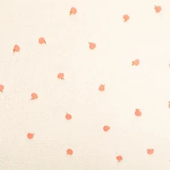 Teddystoff Boucle Pfirsich Stickerei ecru orange 140cm Breite