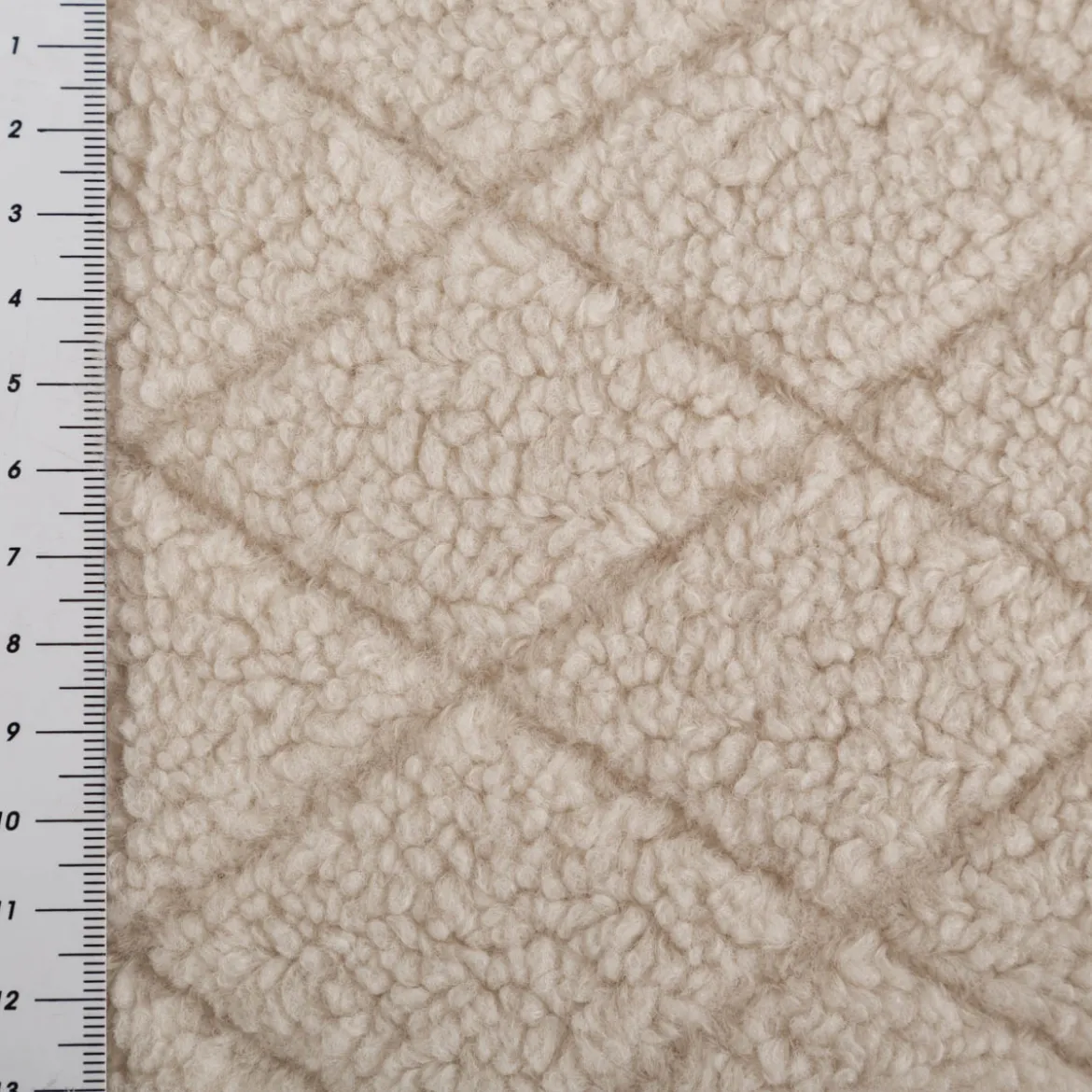 Teddystoff Diamond Rauten helles Beige 158cm Breite