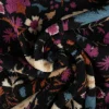 Teddy Stoff Plüsch ALIO Blumen Ornamente schwarz lila blau 1,50m Breite