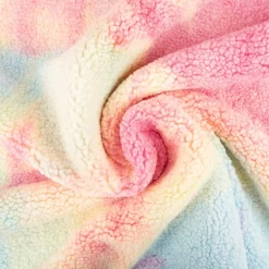 Teddystoff Teddyplüsch Rainbow Batik leuchtend pink blau bunt 1,5m Breite