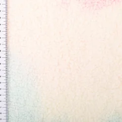 Teddystoff Teddyplüsch Rainbow Batik pastell rosa hellblau gelb 1,5m Breite