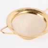 Teesieb mit Griff Edelstahl goldfarbig 8x21cm