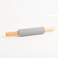 Teigrolle Silikon Holzgriffe 38x5,5cm grau natur von Creativ Company