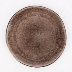 Teller reactive glaze reaktive Glasur braun 22cm