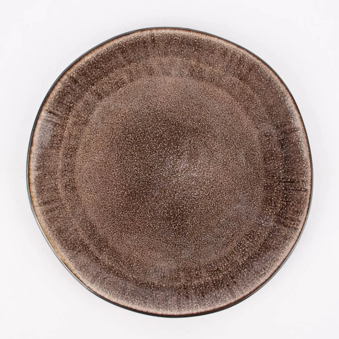Teller reactive glaze reaktive Glasur braun 22cm