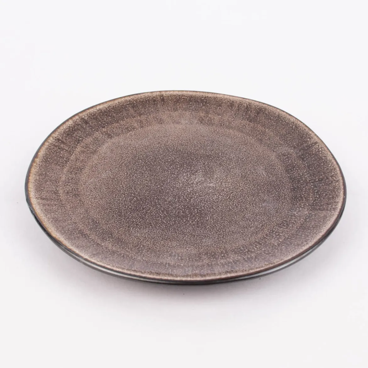 Teller reactive glaze reaktive Glasur braun 22cm