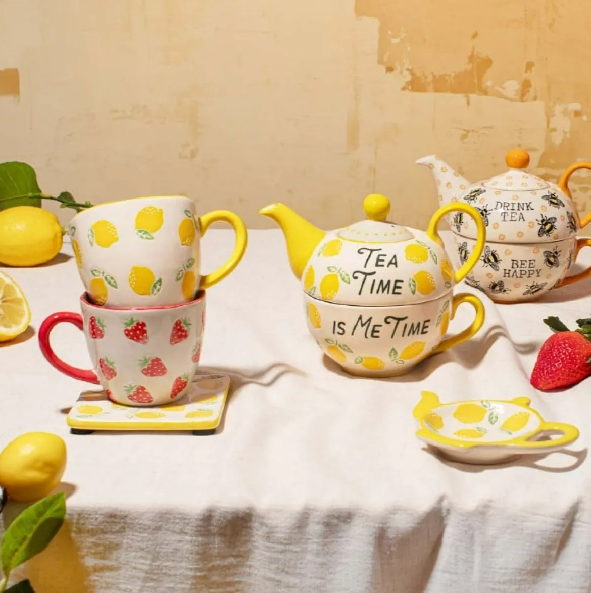 Teller Zitronen Lemon Tea Bag Rest Teekannenform von Sass & Belle