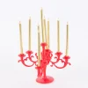Temerity Jones Deko Tortenstecker Armleuchter rot mit goldfarbigen Kerzen