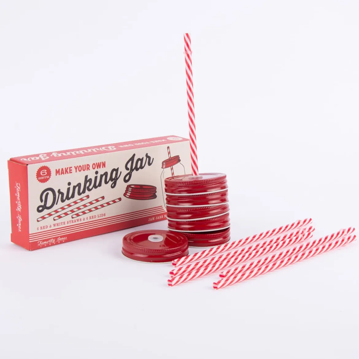 Temerity Jones DIY Trinkglas Set für 6 Gläser rot weiß