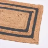 Teppich geflochten Jute Baumwolle Rechtecke natur dunkelgrau 90x60cm