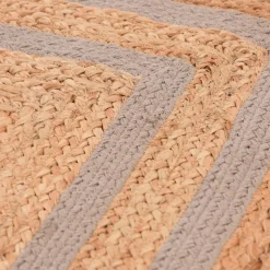 Teppich geflochten Jute Baumwolle Rechtecke natur hellgrau 90x60cm