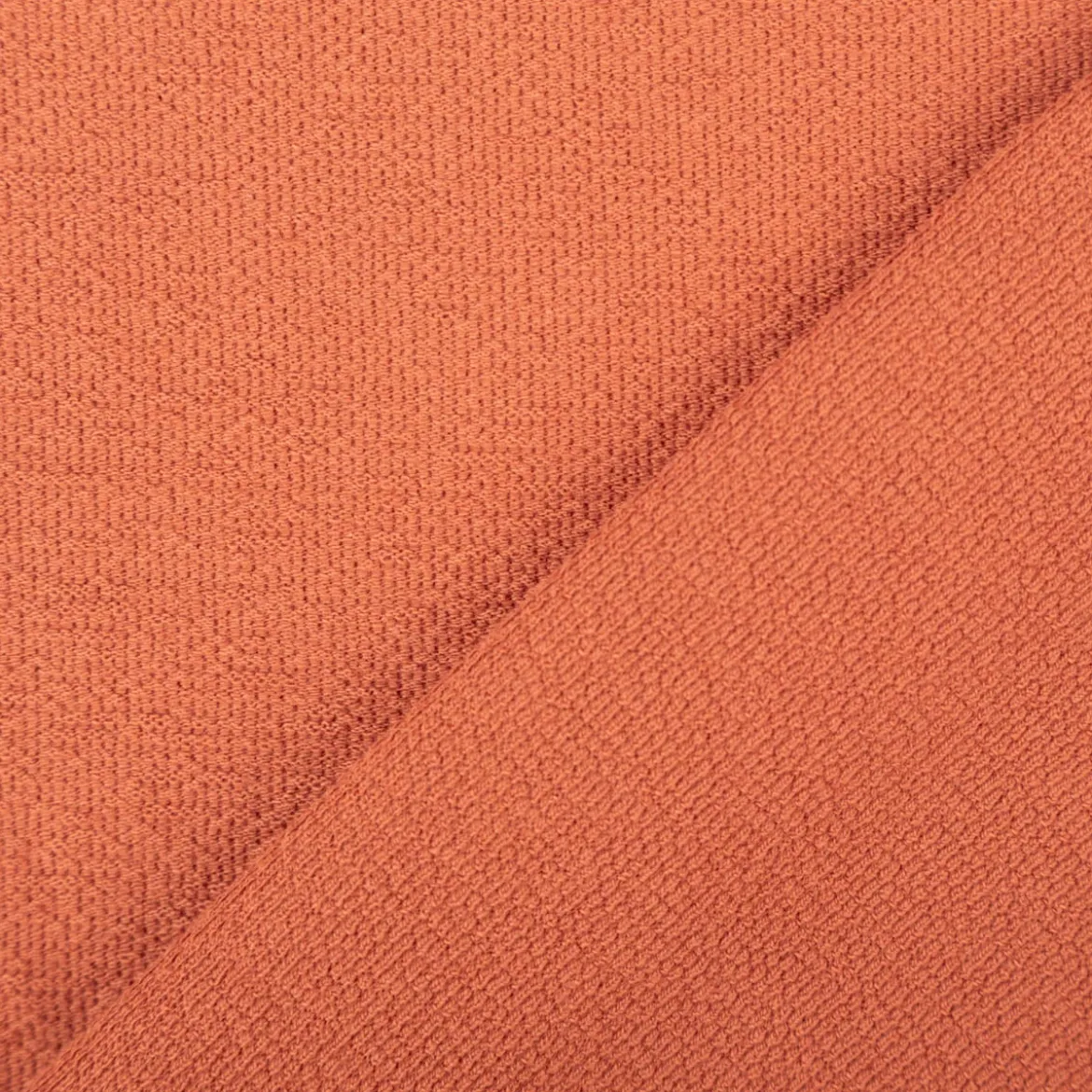 Terry Krepp Jersey Stoff Baumwolle uni terracotta 145cm elastisch & hautfreundlich