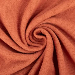 Terry Krepp Jersey Stoff Baumwolle uni terracotta 145cm elastisch & hautfreundlich