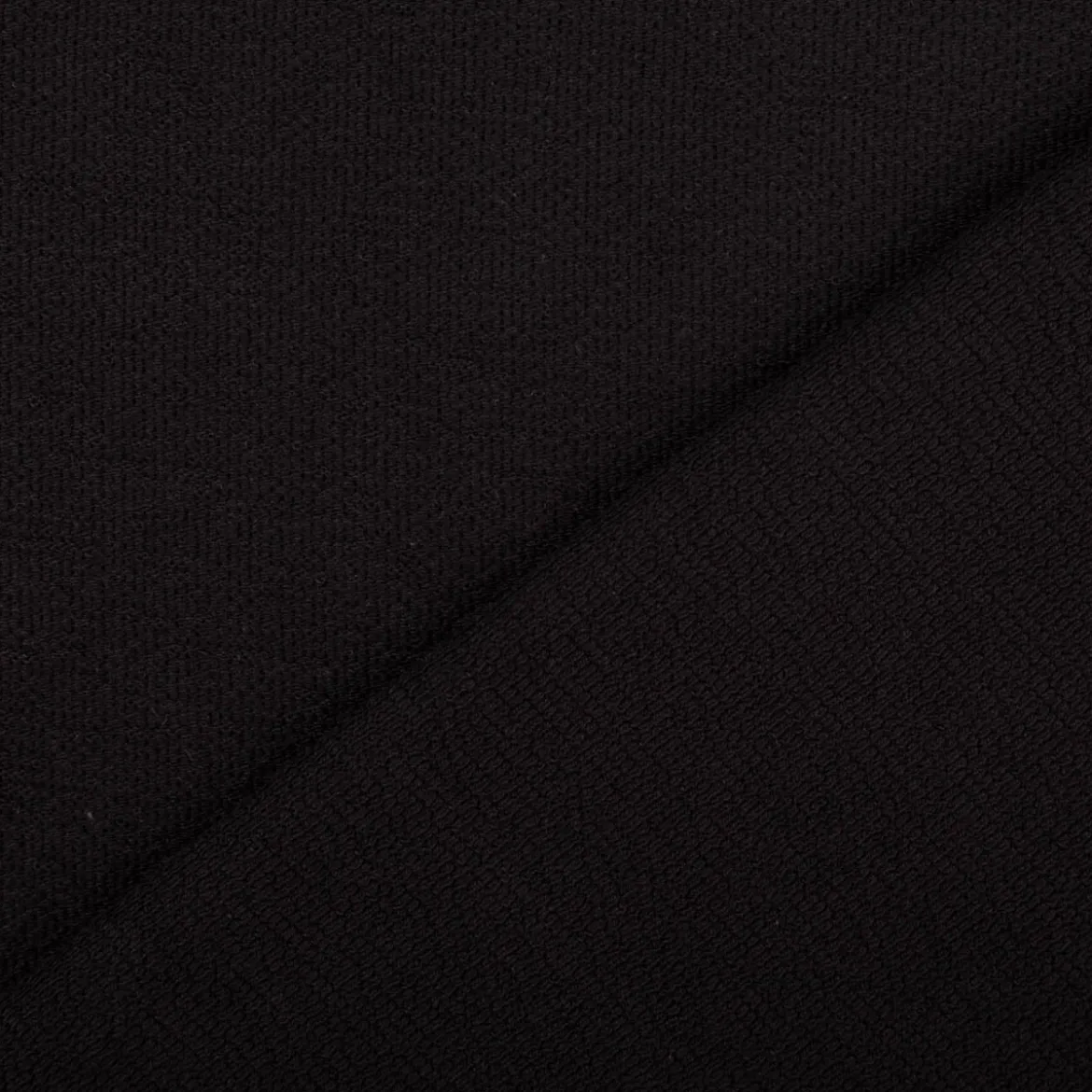 Terry Krepp Jersey Stoff Baumwolle uni schwarz 145cm elastisch & hautfreundlich