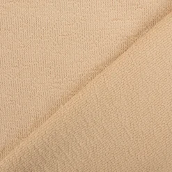 Terry Krepp Jersey Stoff Baumwolle uni beige 145cm elastisch & hautfreundlich