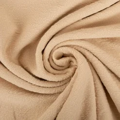 Terry Krepp Jersey Stoff Baumwolle uni beige 145cm elastisch & hautfreundlich