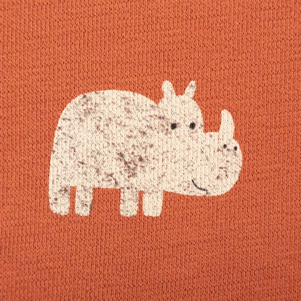 Terry Krepp Jersey Stoff Baumwolle Nashorn terracotta 145cm elastisch & hautfreundlich