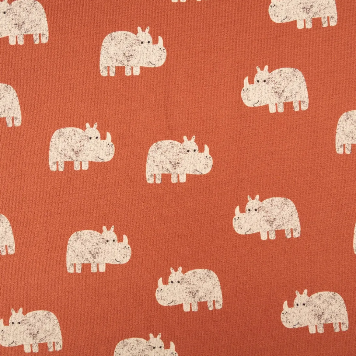 Terry Krepp Jersey Stoff Baumwolle Nashorn terracotta 145cm elastisch & hautfreundlich